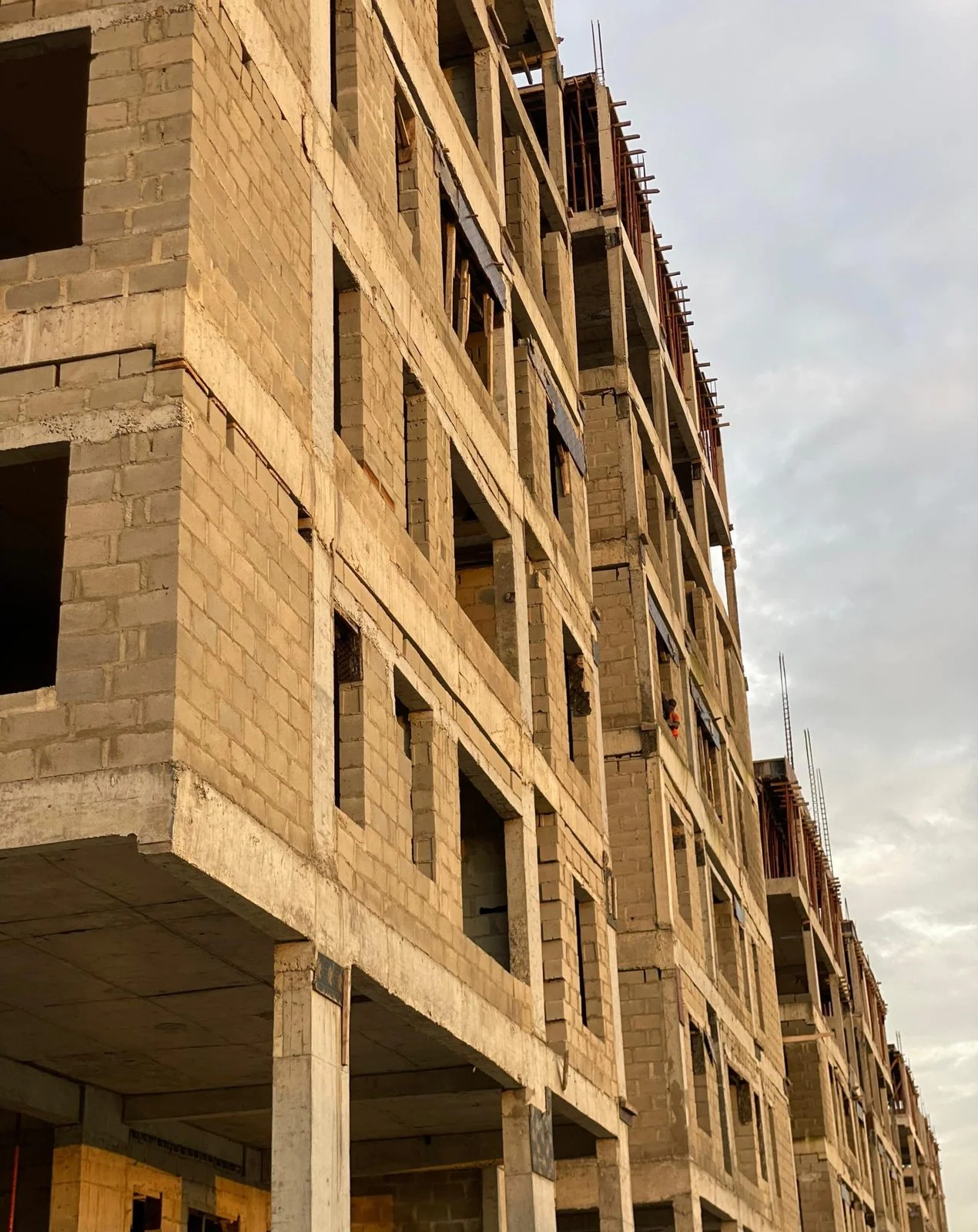 Block work and balconies rising on a Toll Heights building